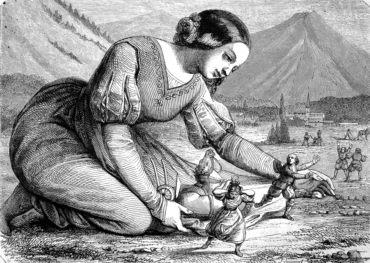 A Miss Gigante, a saga da Miss Gigante a brincar com as pessoas de tamanho normal, Histórico de Unknown artist