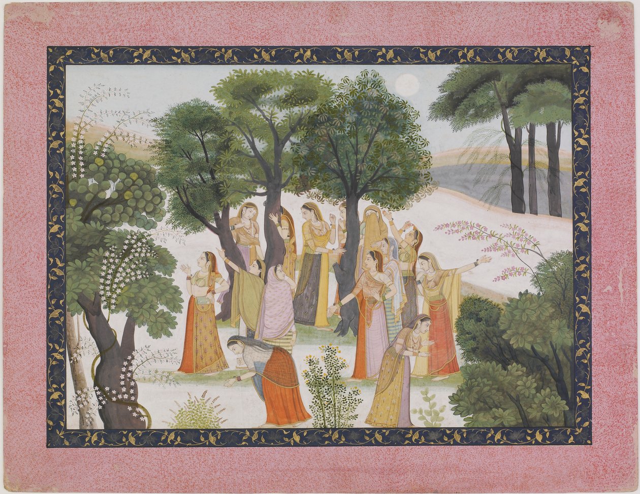 As Gopis Buscam por Krishna de um <em>Bhagavata Purana</em> de Unknown artist
