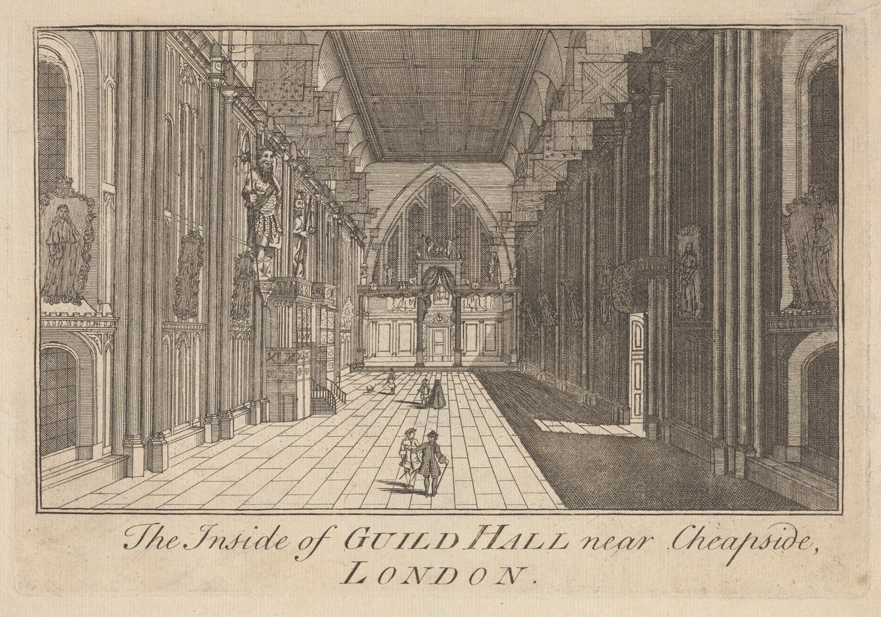 The Inside of Guild Hall perto de Cheapside, Londres de Unknown artist