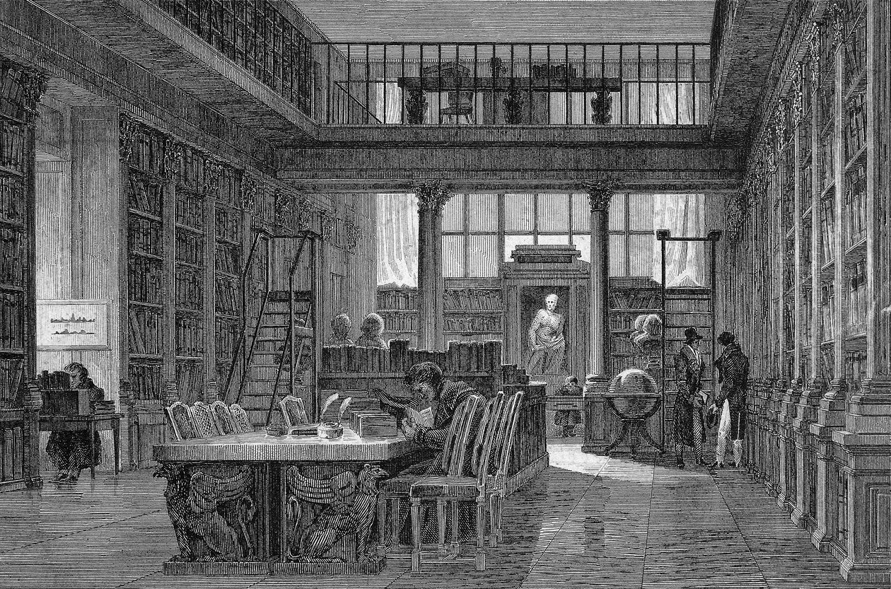 O Institut de France em Paris - sala de leitura do INSTITUTO DE FRANÇA - de Unknown artist