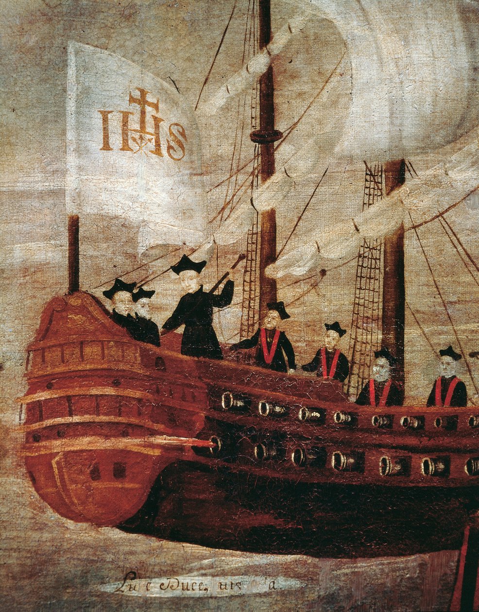 Os jesuítas chegam de navio à costa de Nova Granada de Unknown artist