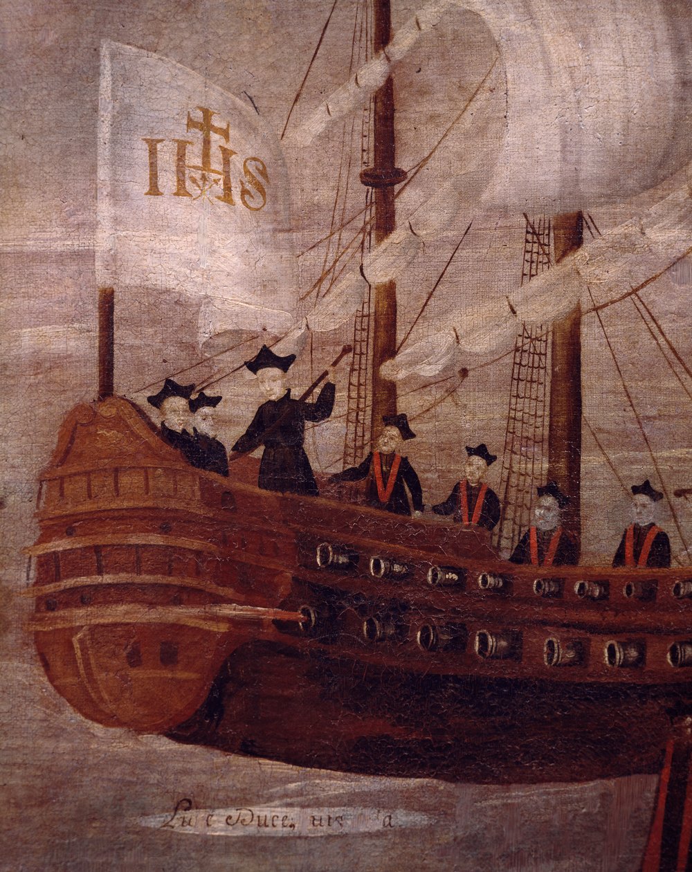 Os jesuítas chegam de navio à costa de Nova Granada de Unknown artist