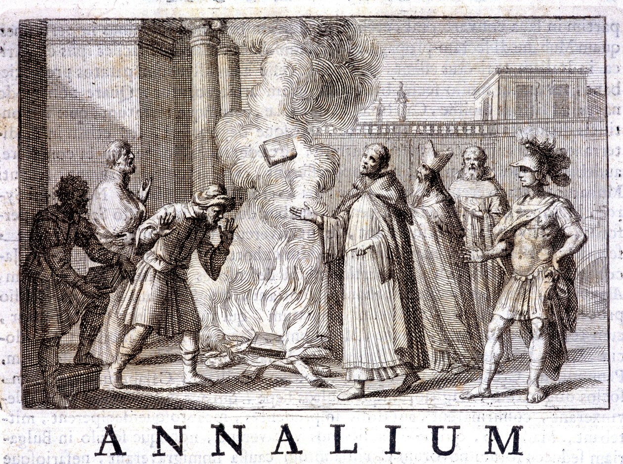 O Milagre do Fogo de Santa Domingas em "Anais da Ordem dos Pregadores" de Thomas-Marie Mamachi, Roma de Unknown artist