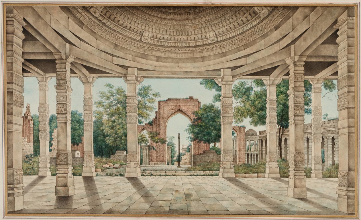 A Mesquita de Delhi e o Pilar de Ferro de Unknown artist