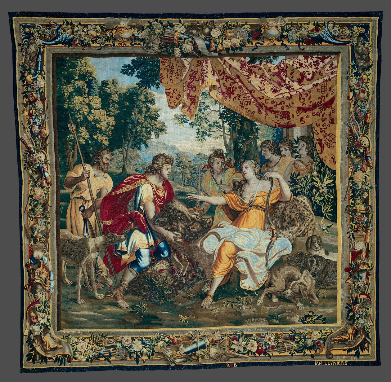 A oferta da cabeça de javali, de A história de Meleager e Atalanta de Unknown artist