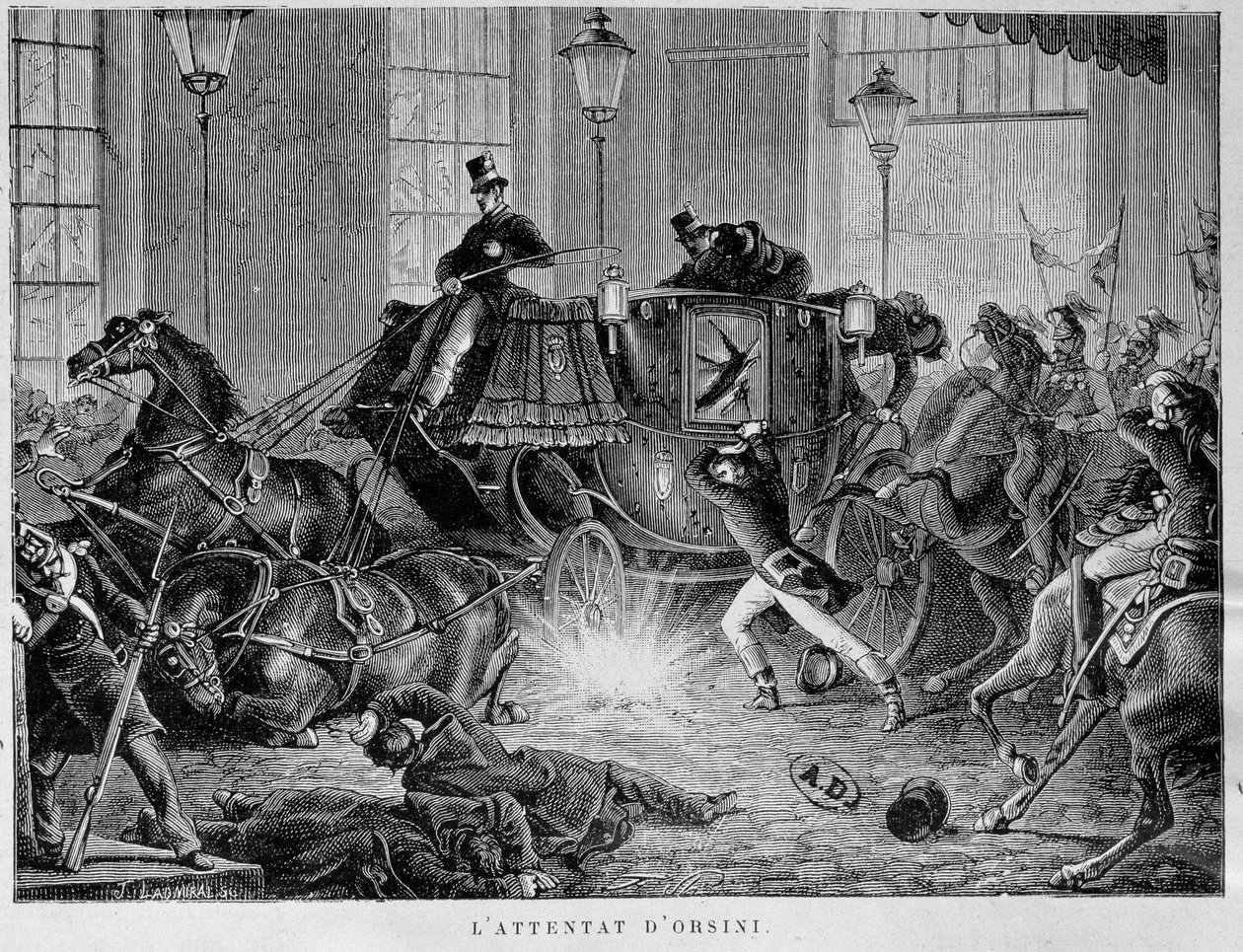 O bombardeio de Orsini em 14 de janeiro de Unknown artist
