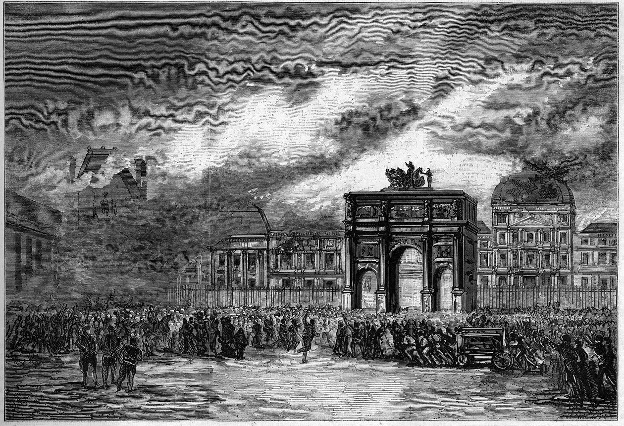 A Comuna de Paris, em 1871. Incêndio do palácio das Tuileries durante a semana sangrenta (22-28 de maio de 1871) de Unknown artist