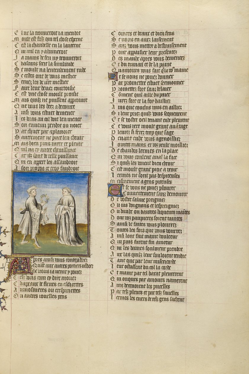 A Personificação da Amizade Dando uma grinalda e sacos de ouro como esmola ao amante de Unknown artist