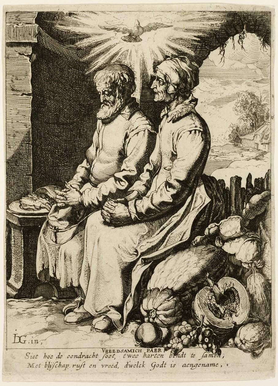 O casal de idosos piedosos de Unknown artist