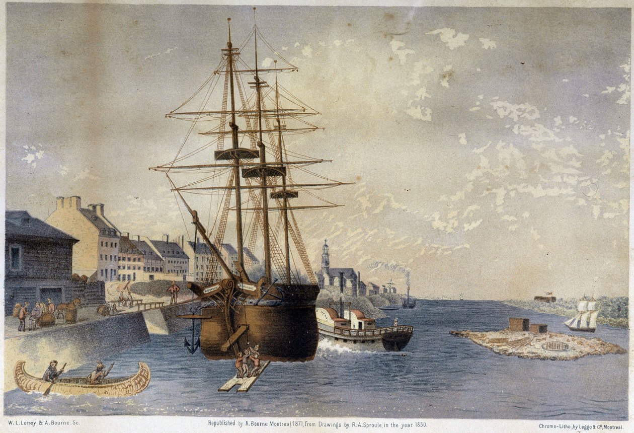 O Porto de Montreal em 1830 - por Spronle de Unknown artist
