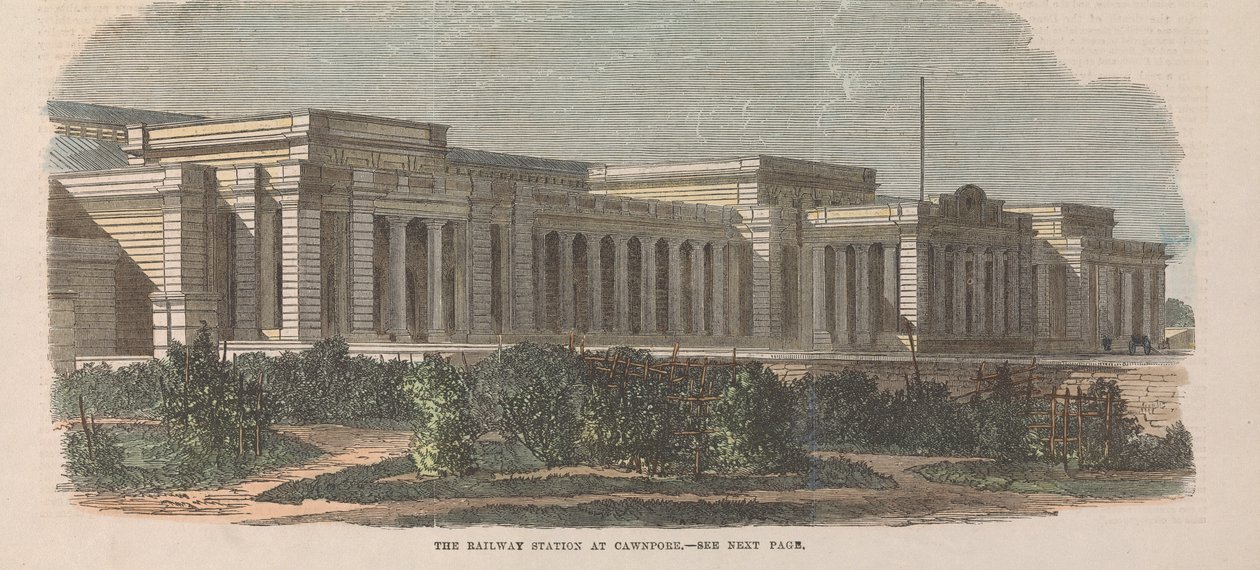 A estação ferroviária de Cawnpore de Unknown artist