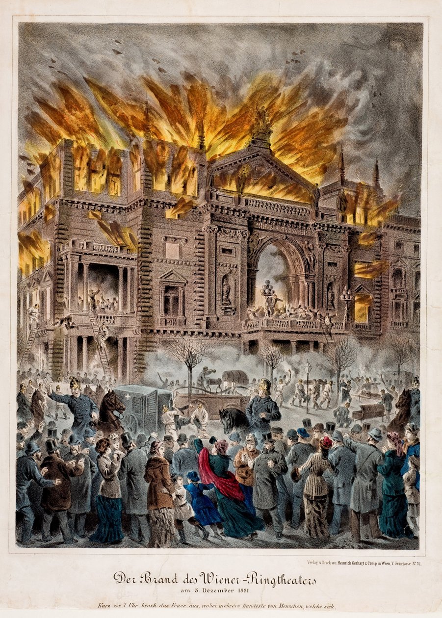 O incêndio do Ringtheater em Viena a 8 de Dezembro de Unknown artist