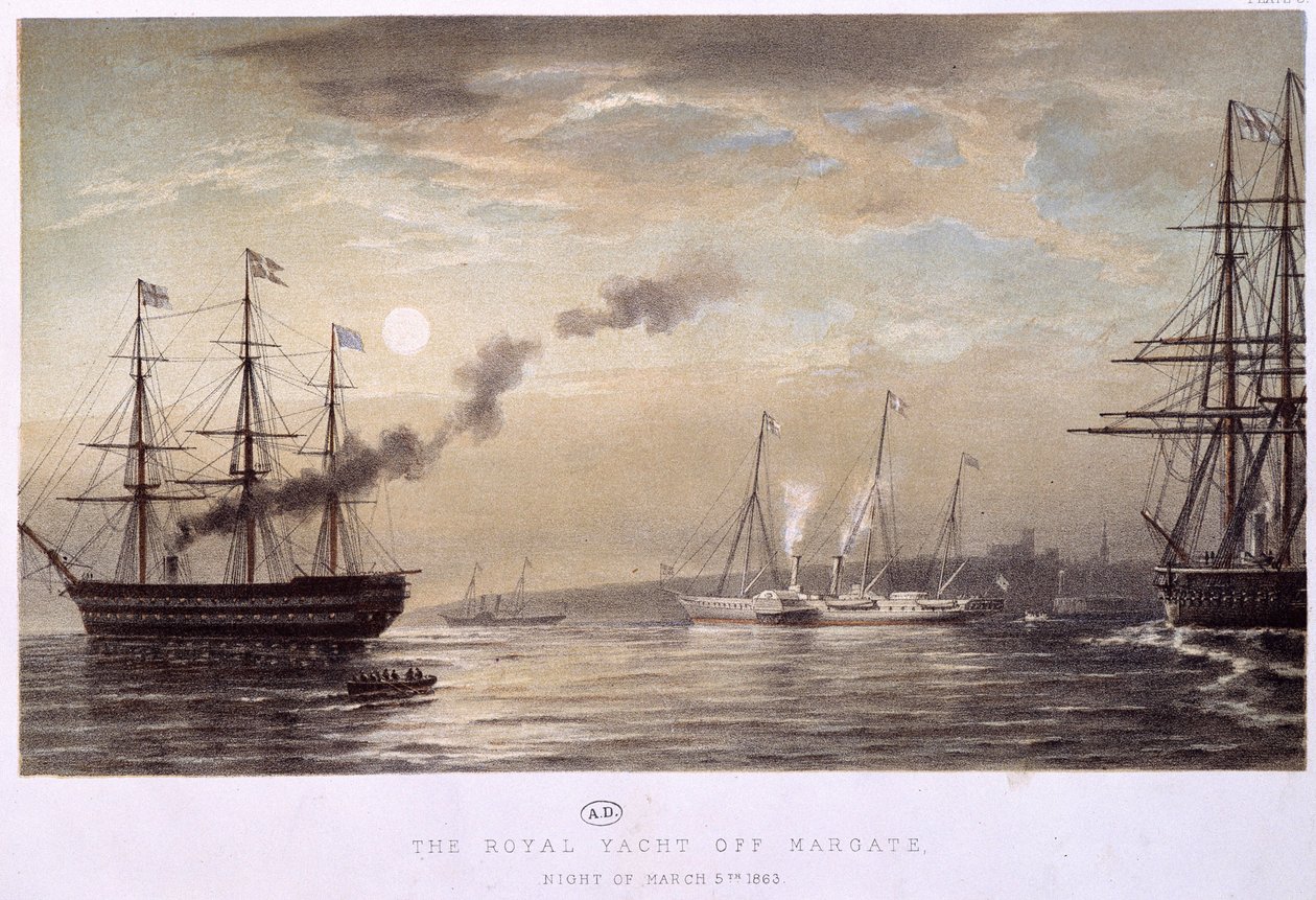 O Royal Yatch de Margate: Royal Yatch da Inglaterra, uma noite de Março de 1863. de Unknown artist