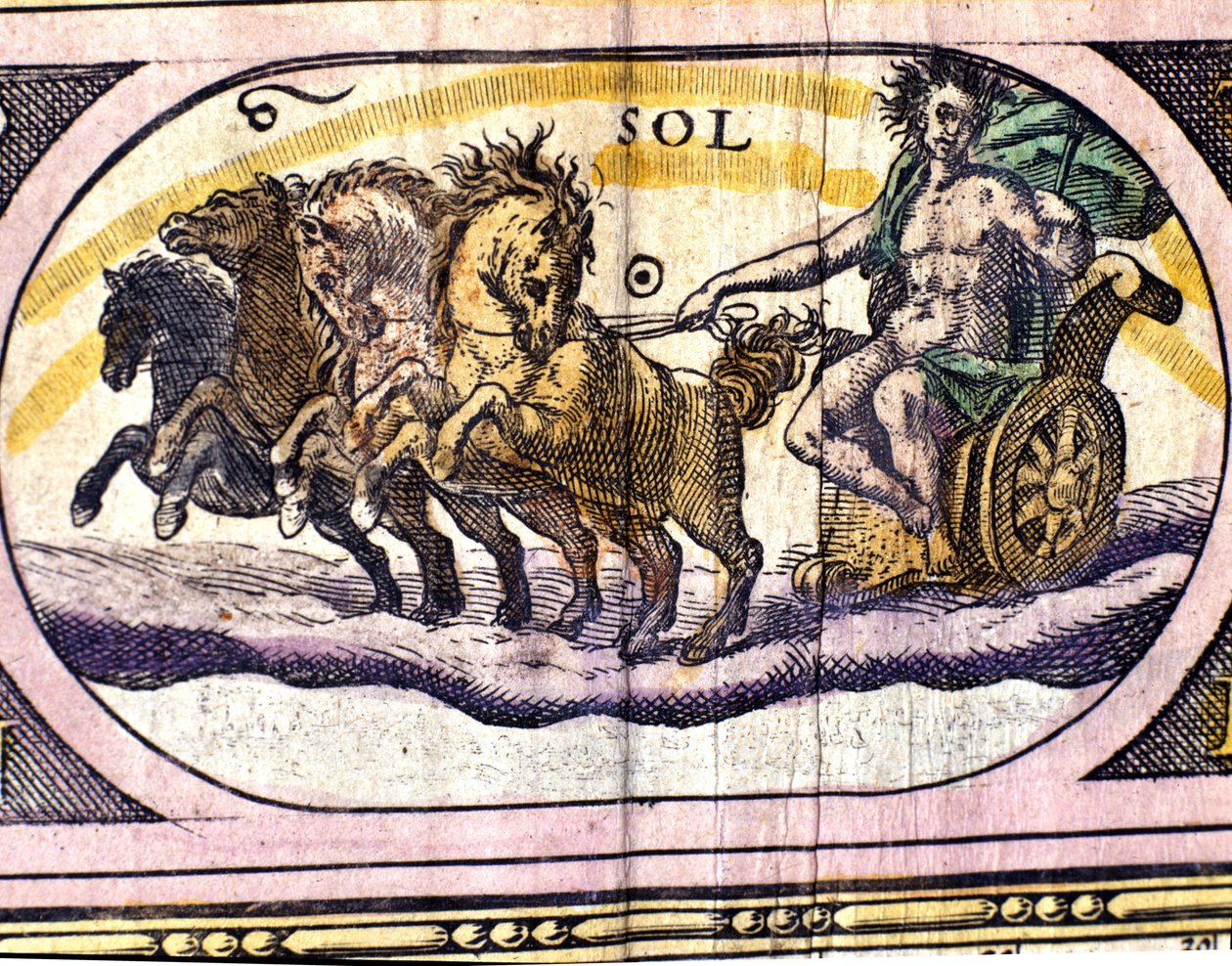 O Sol. Gravura do século XVII. de Unknown artist