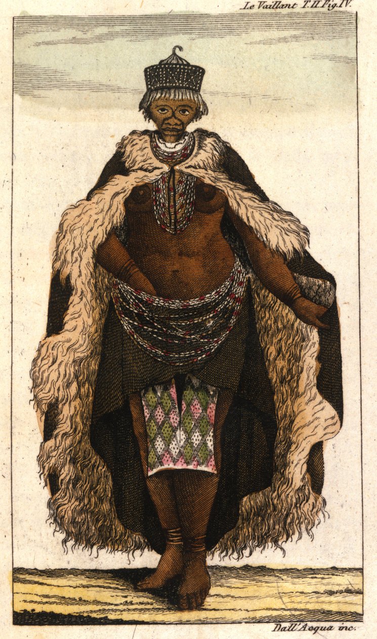 A Vénus Hottentote, mulher Bochiman (A Vénus Hottentote) gravada a partir de um livro de viagem de 1820. Milanês . de Unknown artist