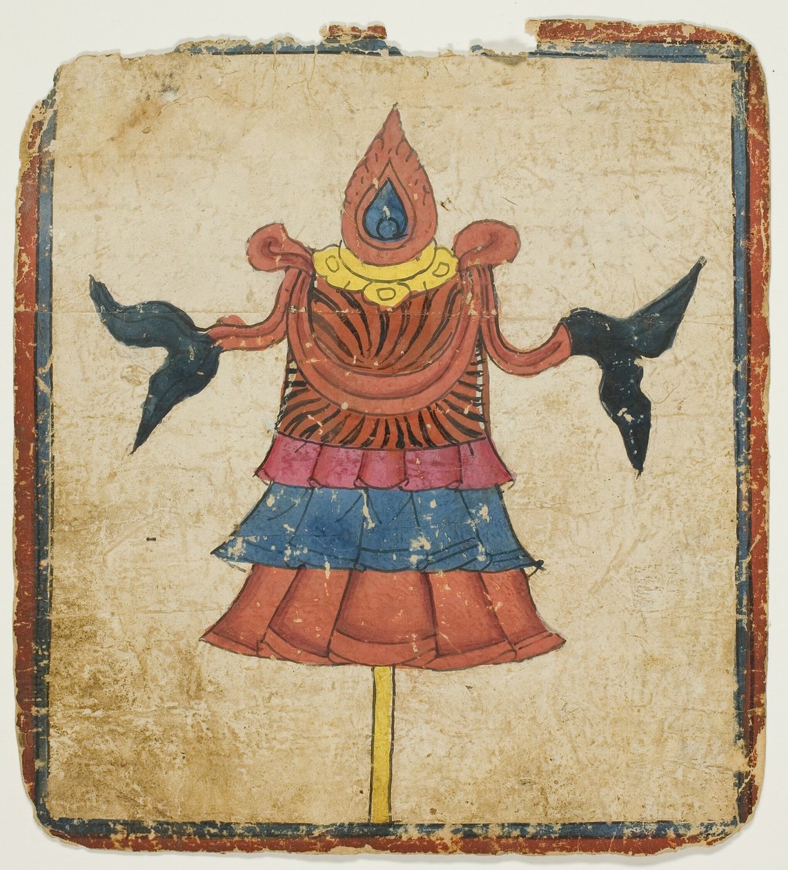 O estandarte da vitória (Dhwaja), de um conjunto de cartas de iniciação (Tsakali) de Unknown artist