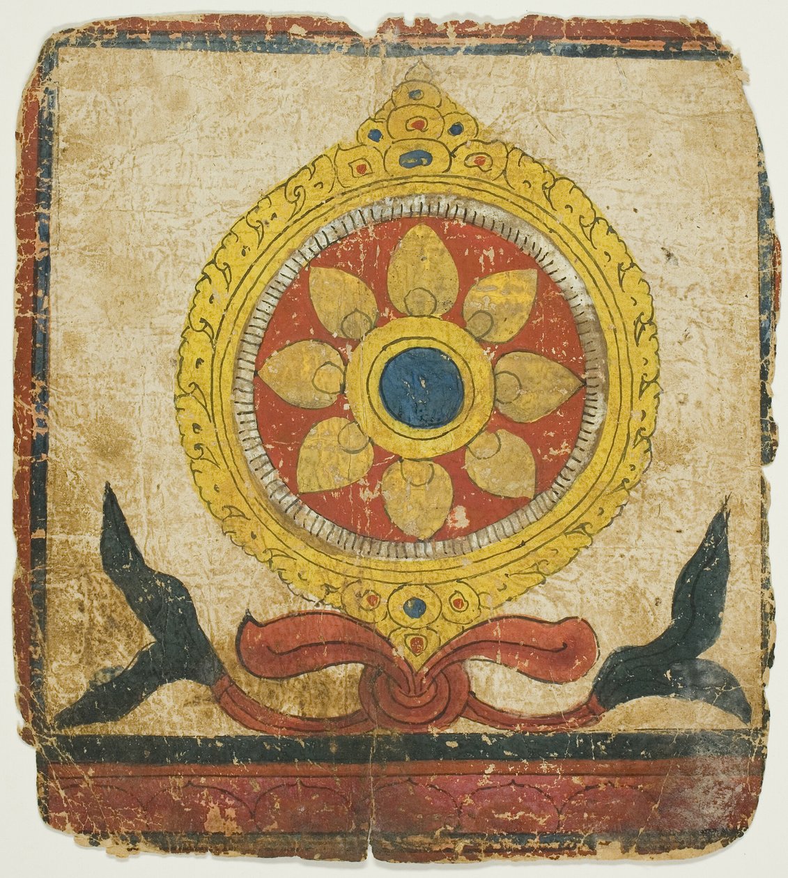 A roda da lei (Dharmachakra), de um conjunto de cartas de iniciação (Tsakali) de Unknown artist