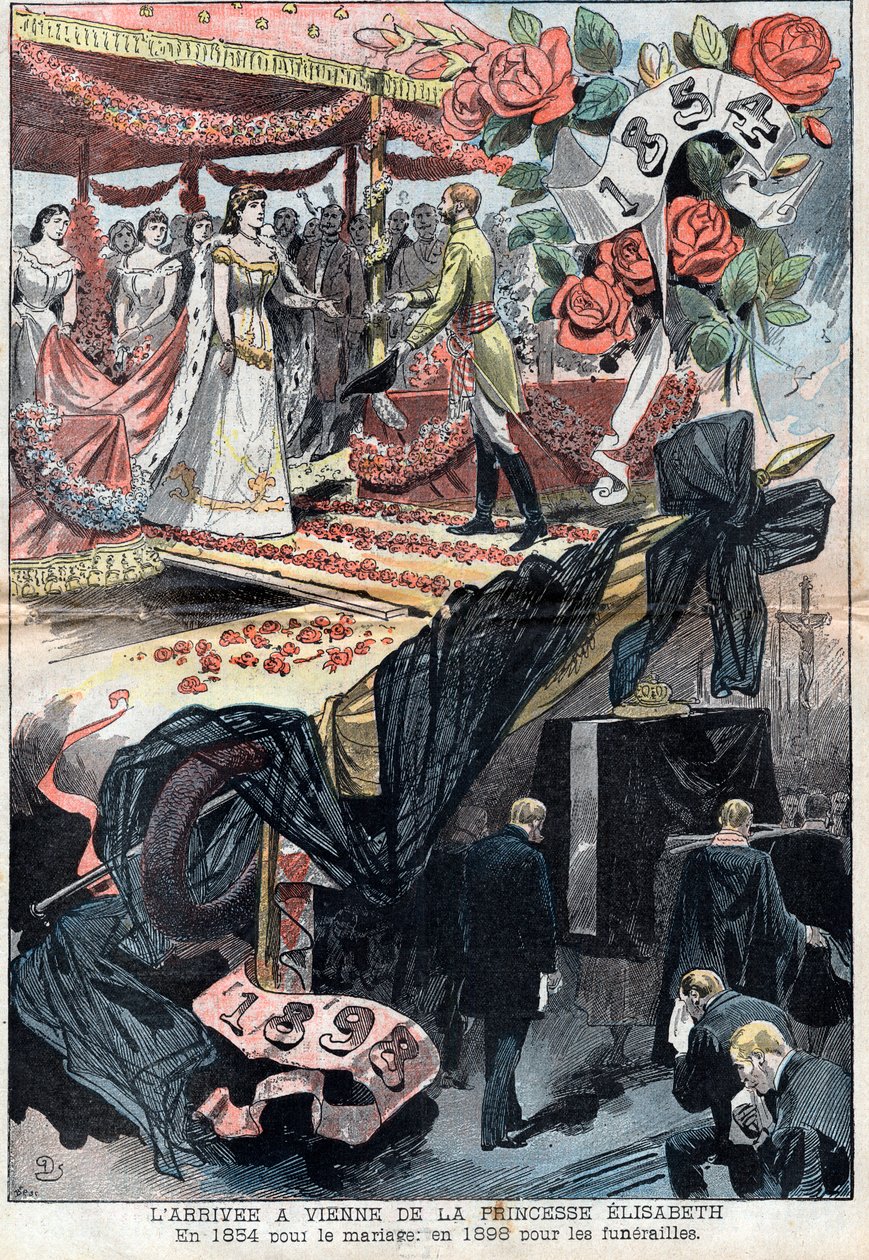 A chegada a Viena de Elisabeth de Wittelsbach de Unknown artist