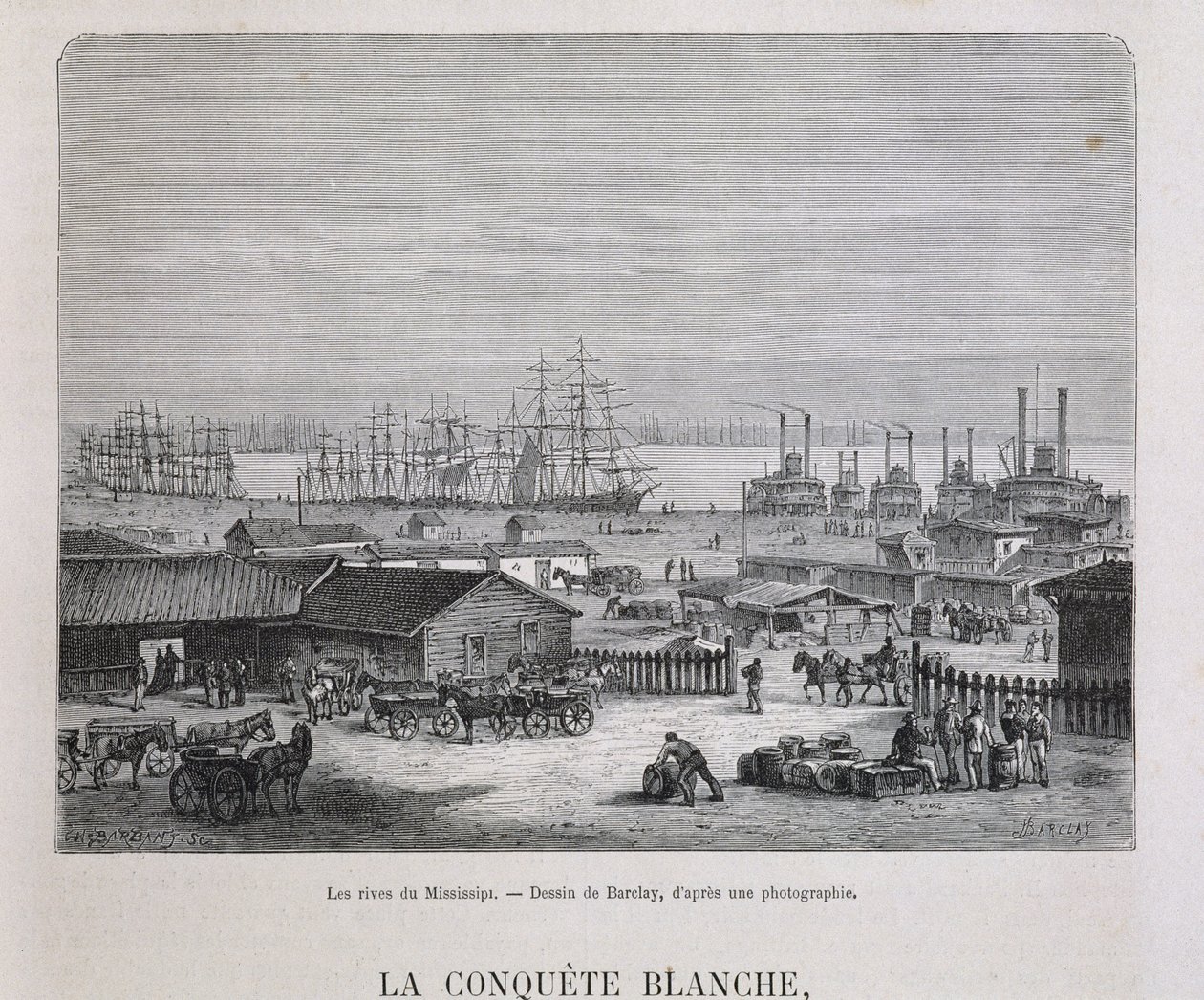 As margens do Mississippi - em "Le tour du monde", 2º semestre. 1876 de Unknown artist