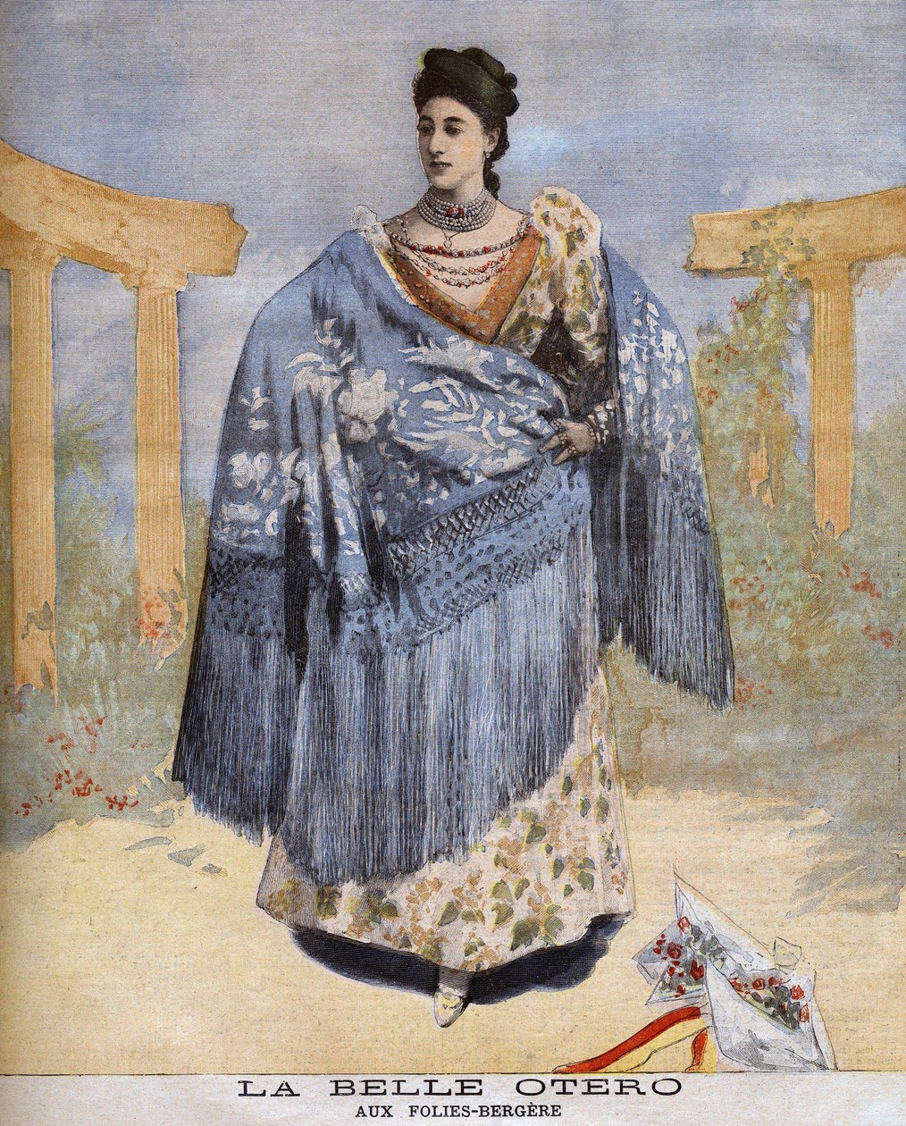 O belo Otero no Folies-Bergères em 1894 de Unknown artist