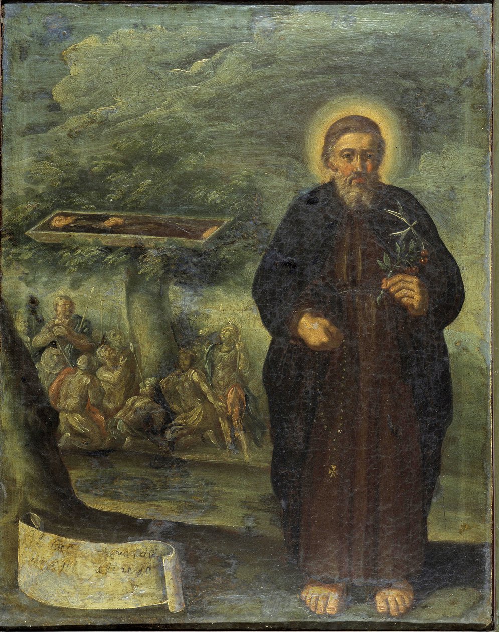O abençoado Gerard Mecatti. O abençoado Gerard Mecatti. Retrato do irmão Gerardo D. Gerardo Tenque fundador do confrade hospitalar de Jerusalém (os hospitais de São João), que se tornou a Ordem de Malta. Pintura anônima da escola napolitana. de Unknown artist