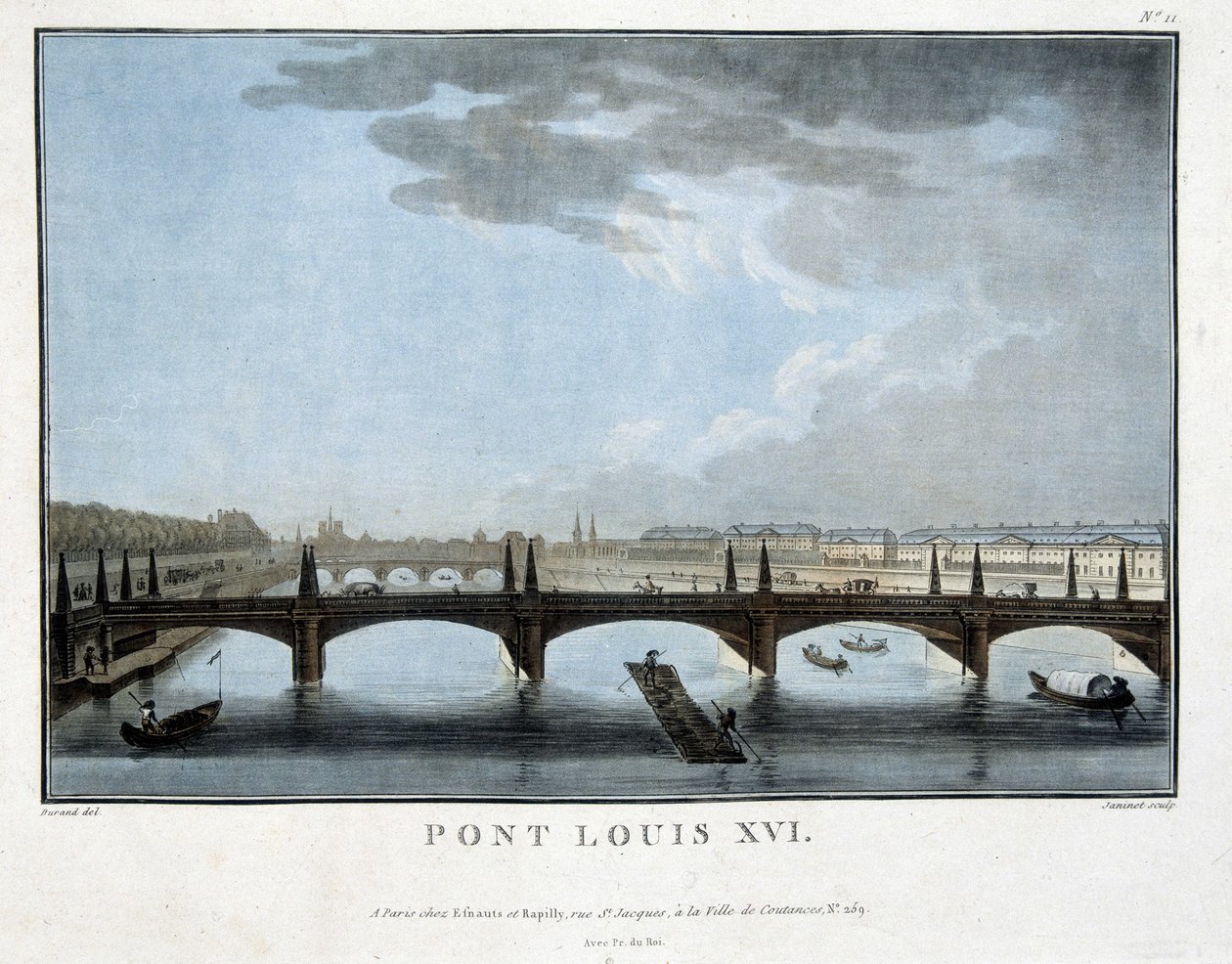 A ponte Luís XVI - gravura de Unknown artist