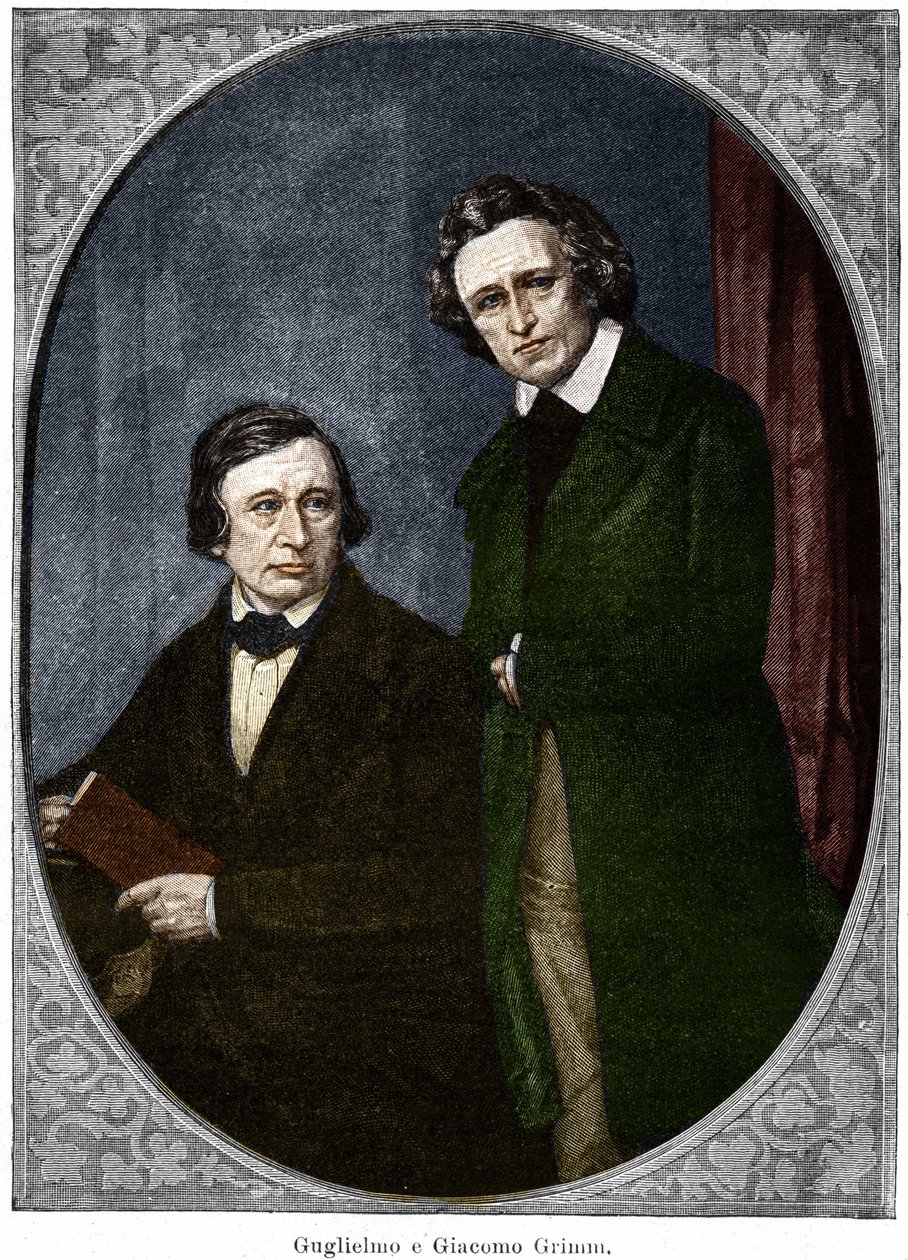 Os irmãos Jakob (1785-1863) e Wilhelm (1786-1859) Grimm, escritores alemães. de Unknown artist
