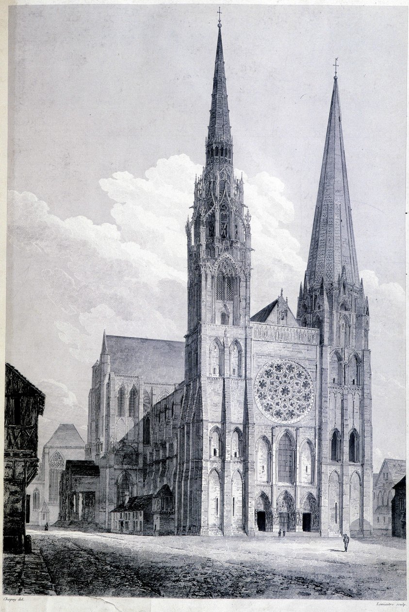 A catedral de Chartres - gravura de Unknown artist