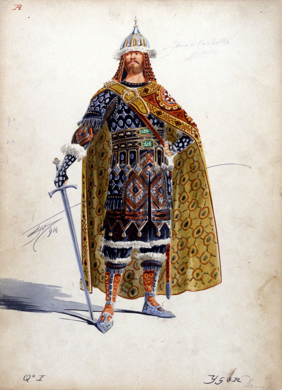O personagem do Príncipe Igor para a ópera homônima de Alexander Borodine (1833 - 1887), criada entre 1869 e 1886. de Unknown artist