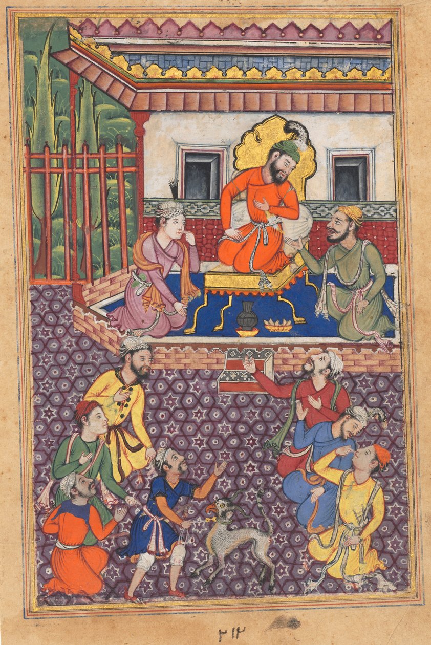 A corte do Raja de Ujjain, de um Tuti-nama (Contos de um Papagaio): quadragésima sexta noite de Unknown artist