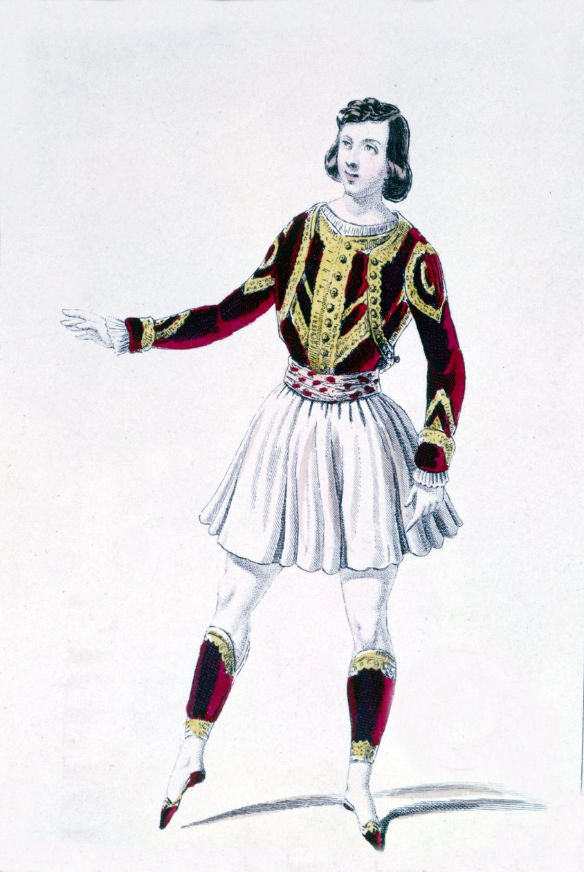 O bailarino e coreógrafo Marius Petipa (1818-1910) em "Os Direitos do Senhor". de Unknown artist