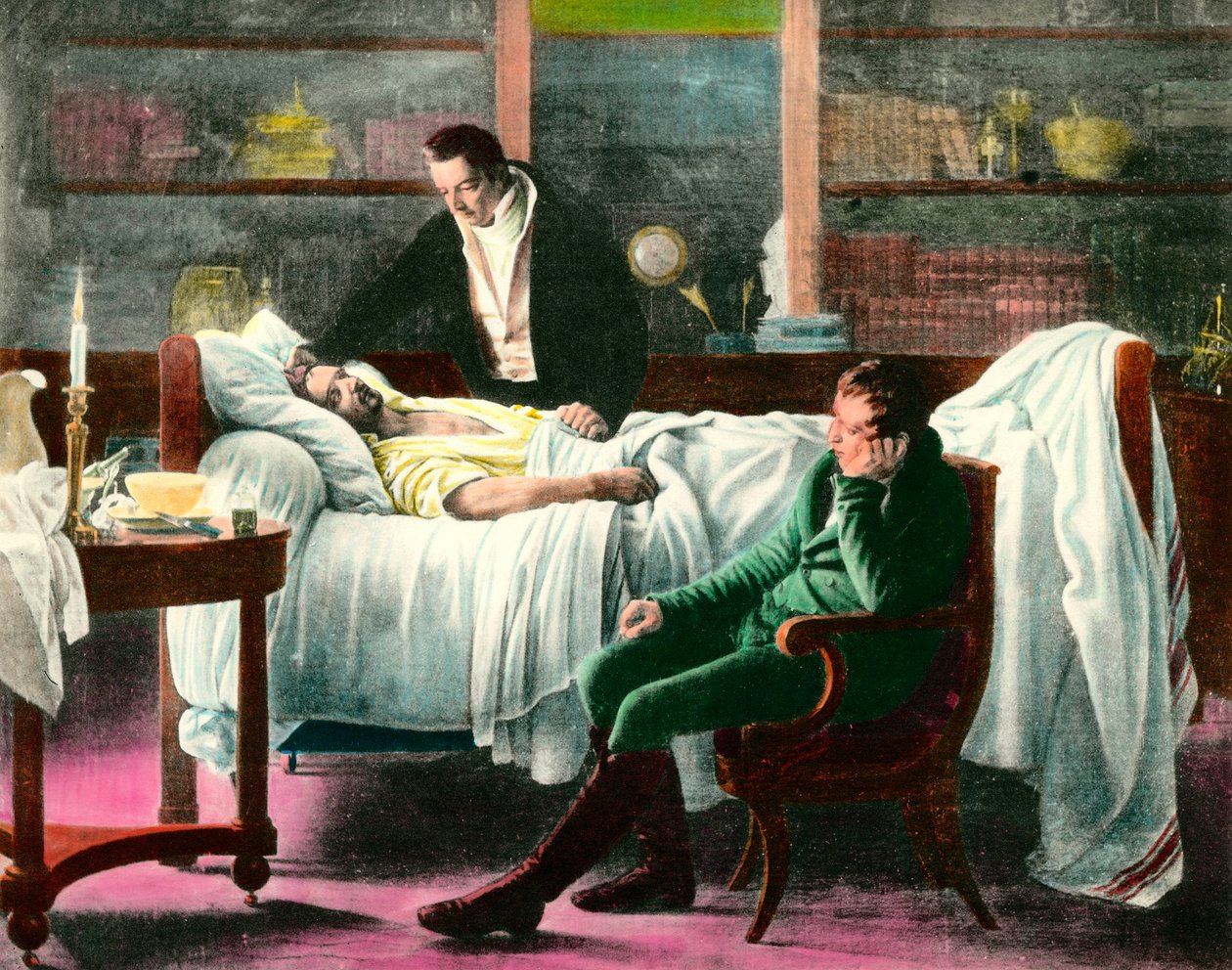 A morte de François Xavier Bichat (1771-1802), médico francês. Ilustração do século XIX. Coleção particular de Unknown artist