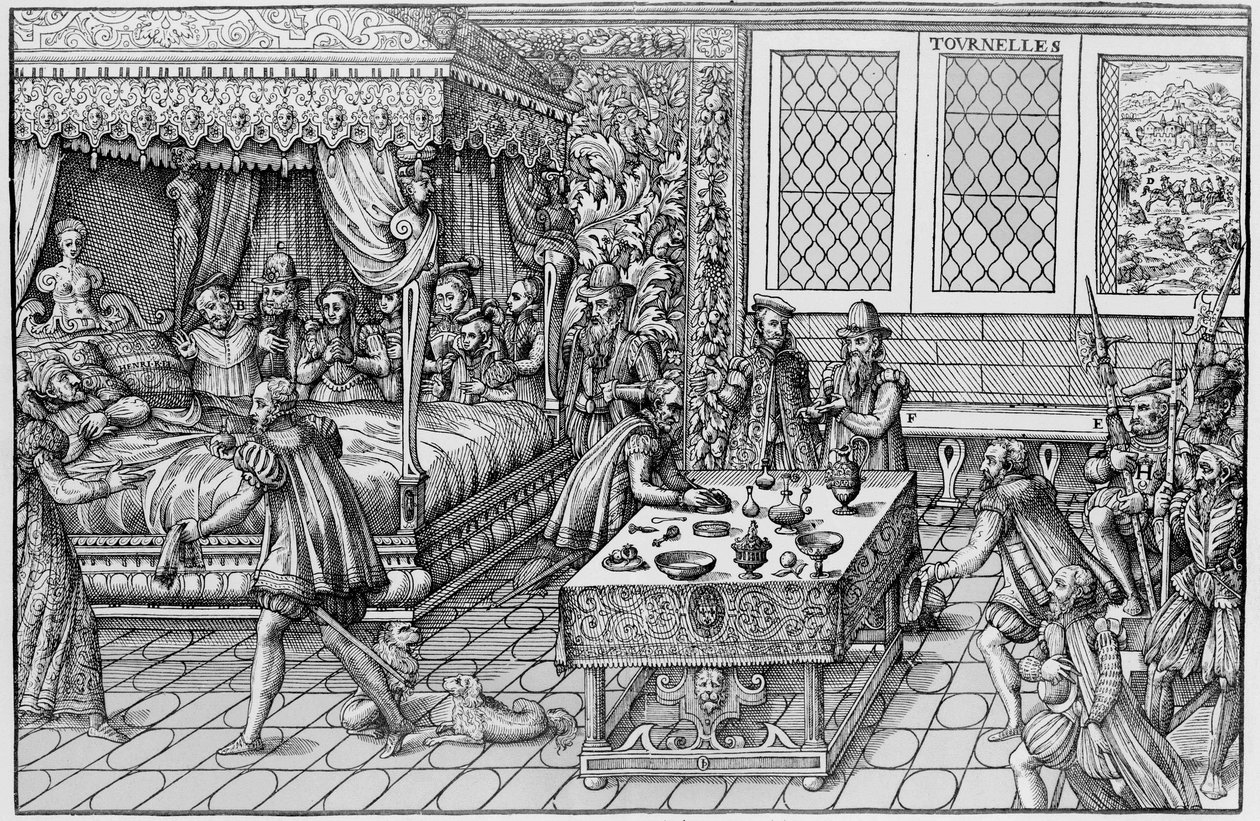 A morte de Henrique II (1519-1559), Rei de França, no Palais des Tournelles em Paris, 30 de junho de Unknown artist