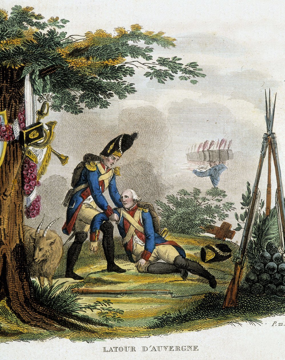 A morte de Theophile Malo Corret de La Tour (ou Latour) d