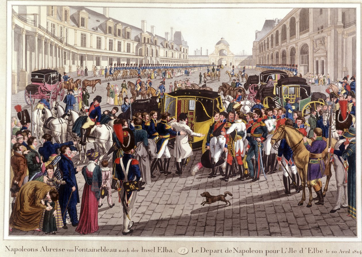 A partida de Napoleão para a Ilha Elba em 20 de abril de Unknown artist