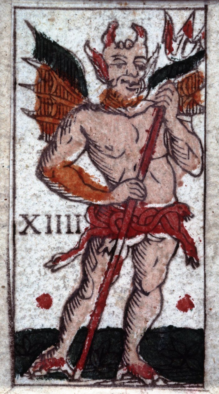 O diabo. O jogo de tarô do século XVIII. Milão de Unknown artist