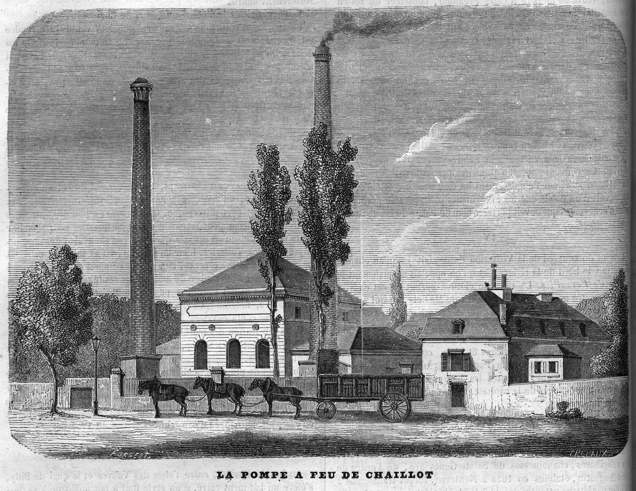 A bomba de incêndio de Chaillot, em 1858. de Unknown artist