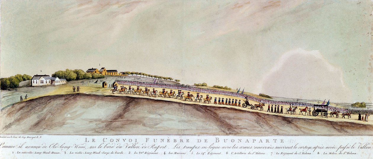 A caravana funerária de Bonaparte a St. Helene. 1821. de Unknown artist