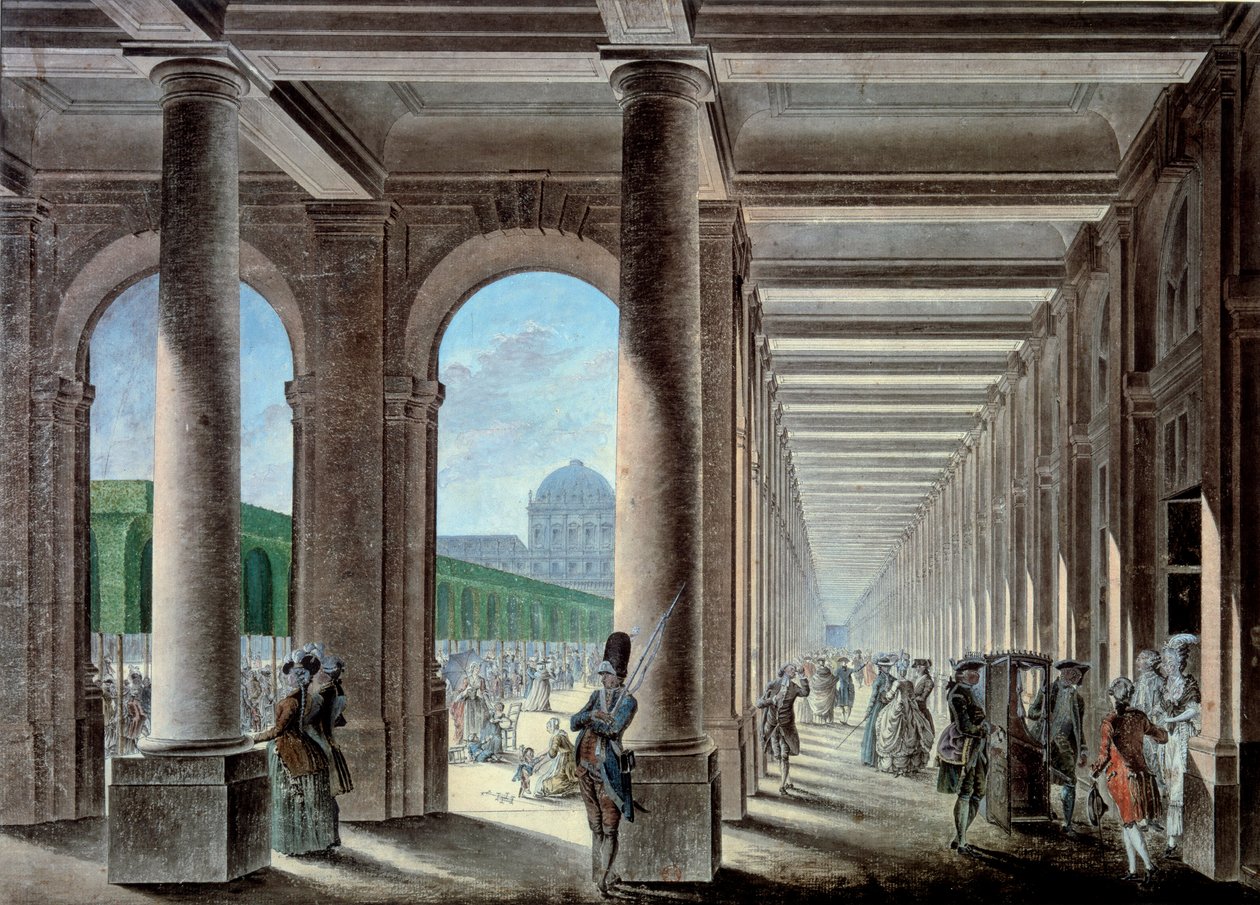 As galerias e jardins do Palais Royal. A litografia do século XVIII. Paris, B.N. de Unknown artist
