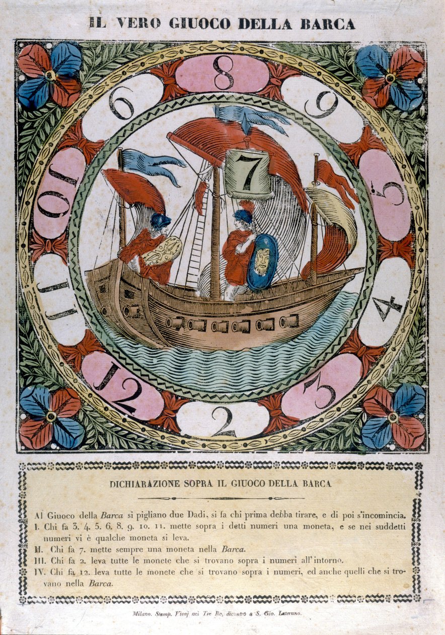O jogo do barco. Século XVIII de Unknown artist
