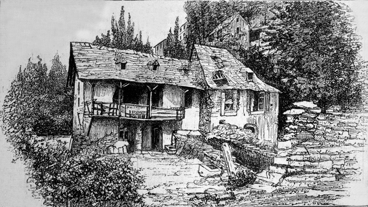 A casa de Bernadette Soubirous (1844-1879) em Lourdes. de Unknown artist