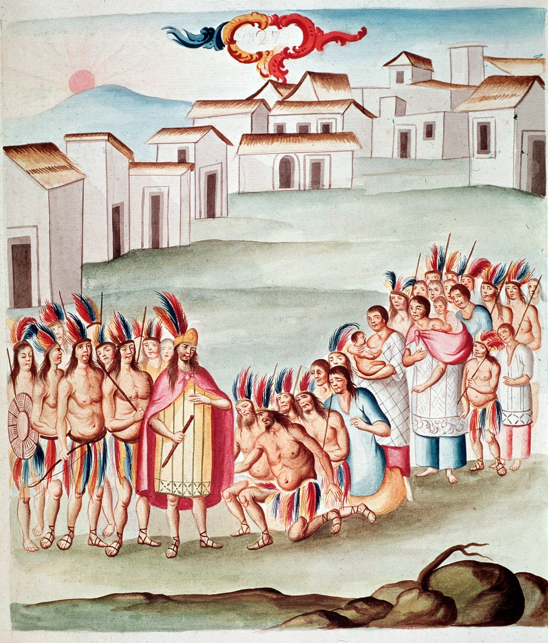 O rei encontra o príncipe (Aquarela , c.1770-1780) de Unknown artist