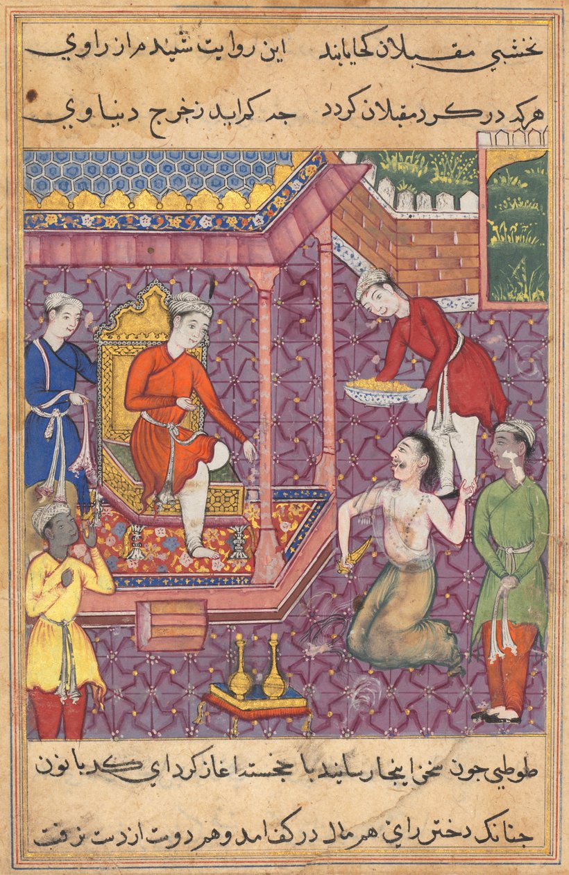 O mago disfarçado de brâmane volta para reivindicar sua “nora”, de um Tuti-nama (Contos de um Papagaio): Trigésima-Quinta Noite de Unknown artist