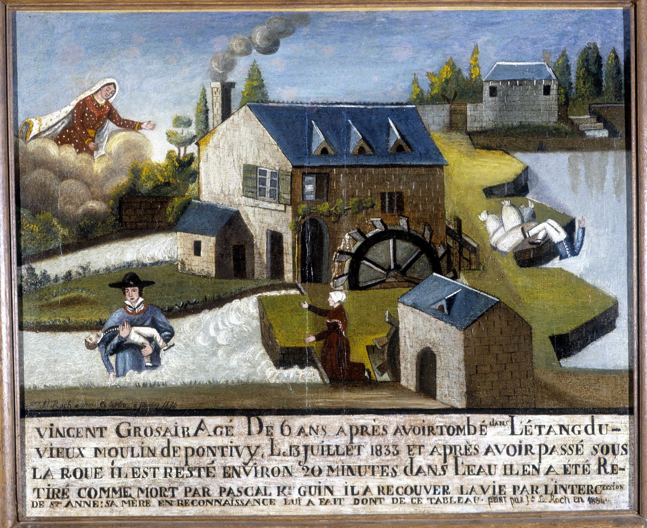 O milagre da criança Vincent Grosair, salvo do afogamento por Sainte Anne, 13 de julho de Unknown artist