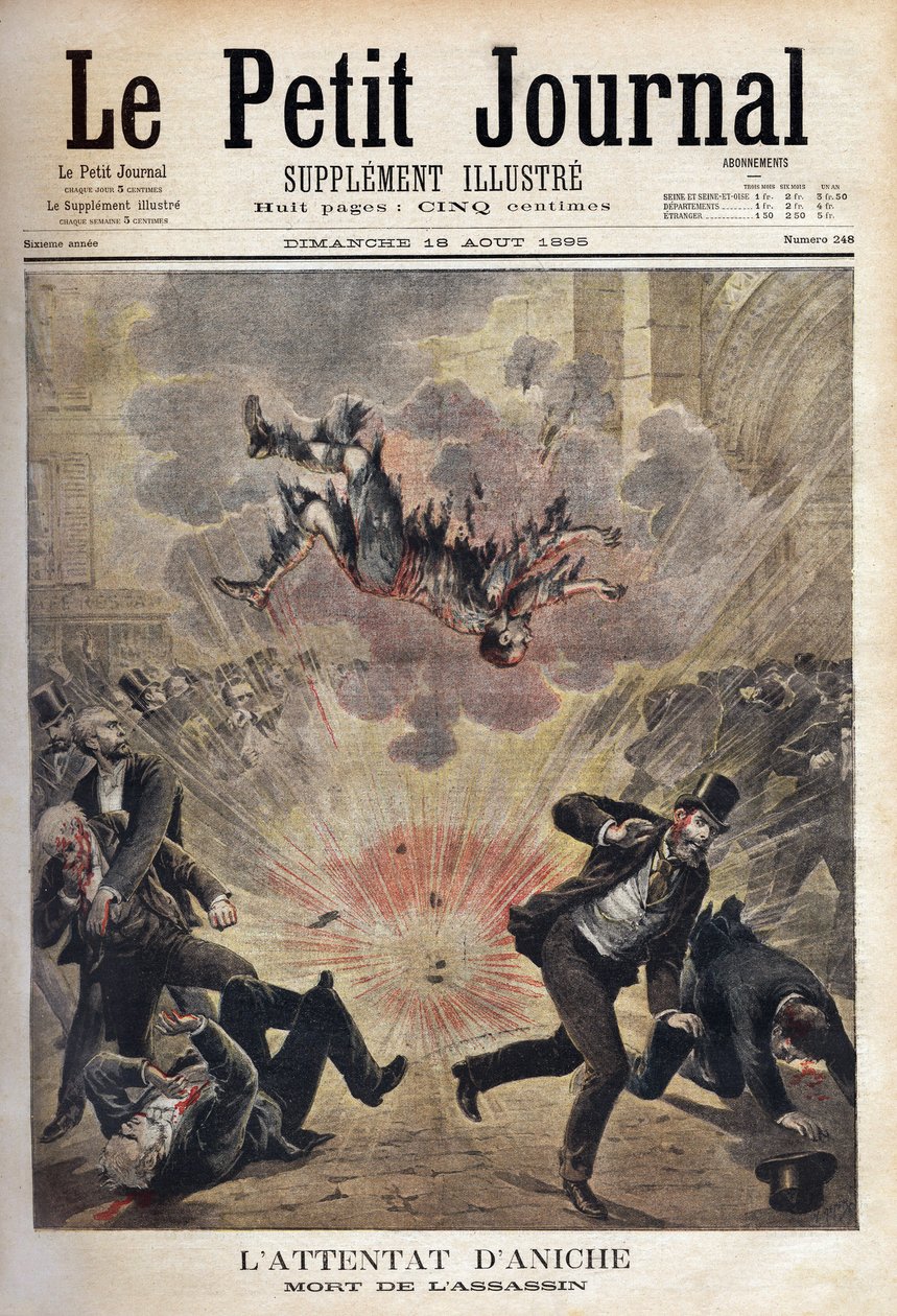 O assassino Clement Decoux é vítima da sua tentativa de ataque a Emile Vuillemin (1822-?) , director das minas Aniche, celebrando o seu cinquentenário à frente da produção de carvão no dia 4 de Agosto de Unknown artist