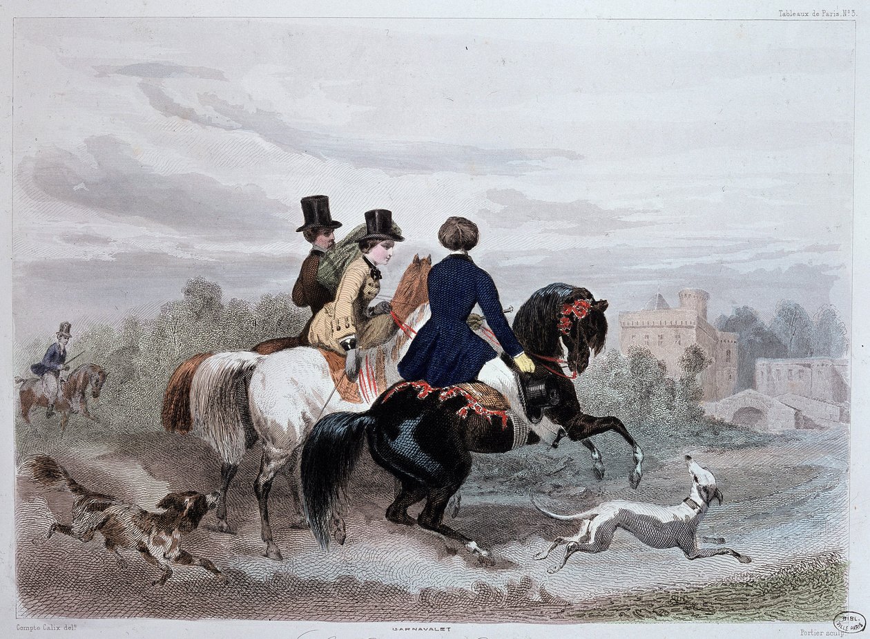 O tour de bairro - em "moda parisiense". de Unknown artist