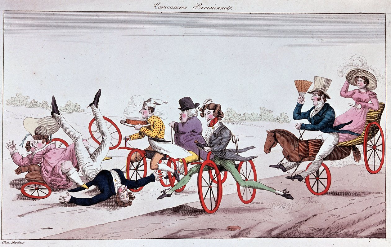 Os prazeres e inconvenientes dos velocipedes e dos cavalos oriféricos de Unknown artist