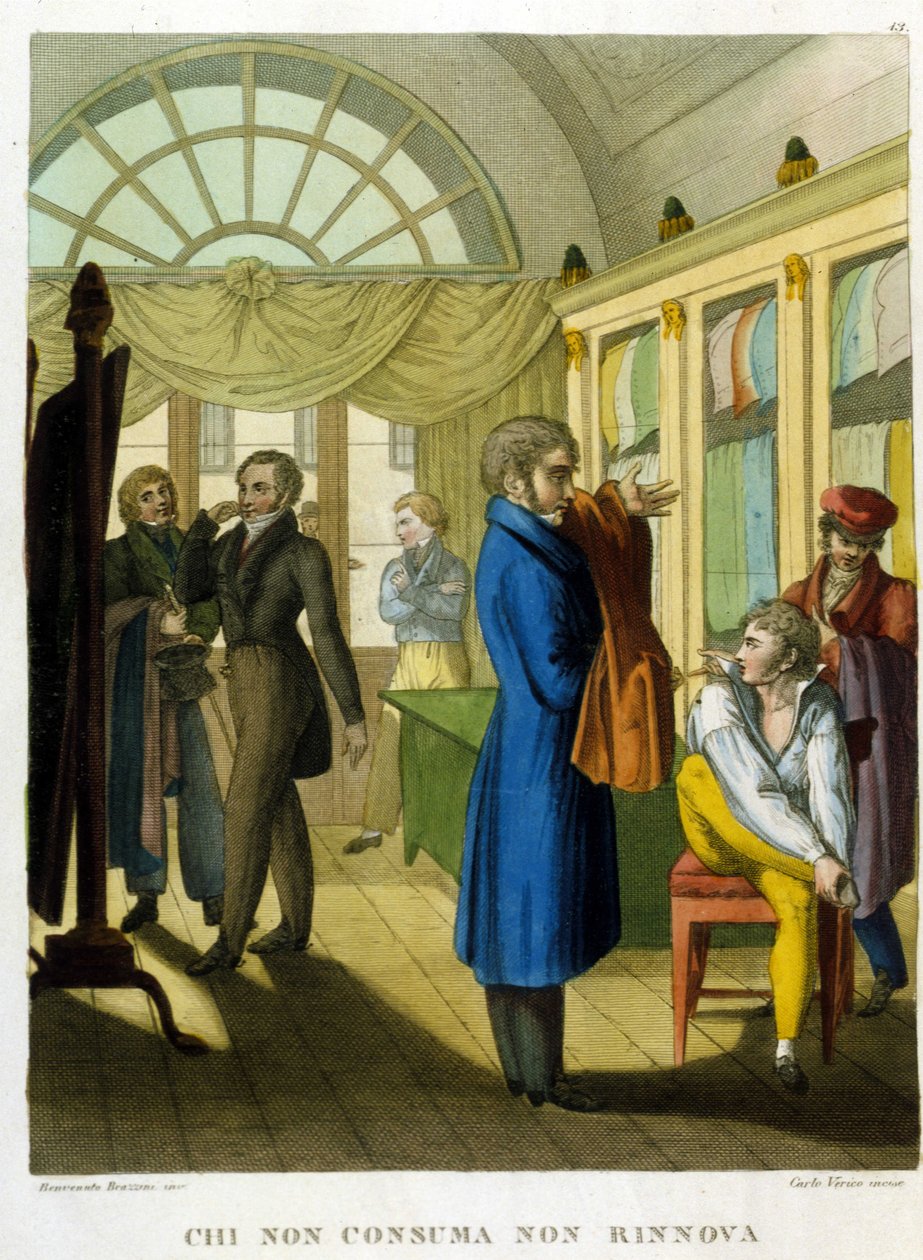 O ditado: "Aquele que não consome, não se renova" Ilustração de uma coleção de provérbios do século XVIII de Unknown artist