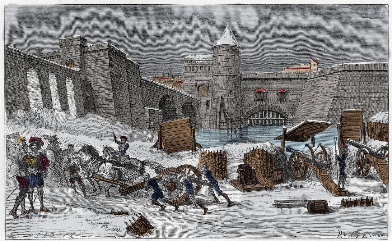 A sede de Metz de Charles V em 1552 em "Les sieges celebes" gravada por Gilbert. de Unknown artist