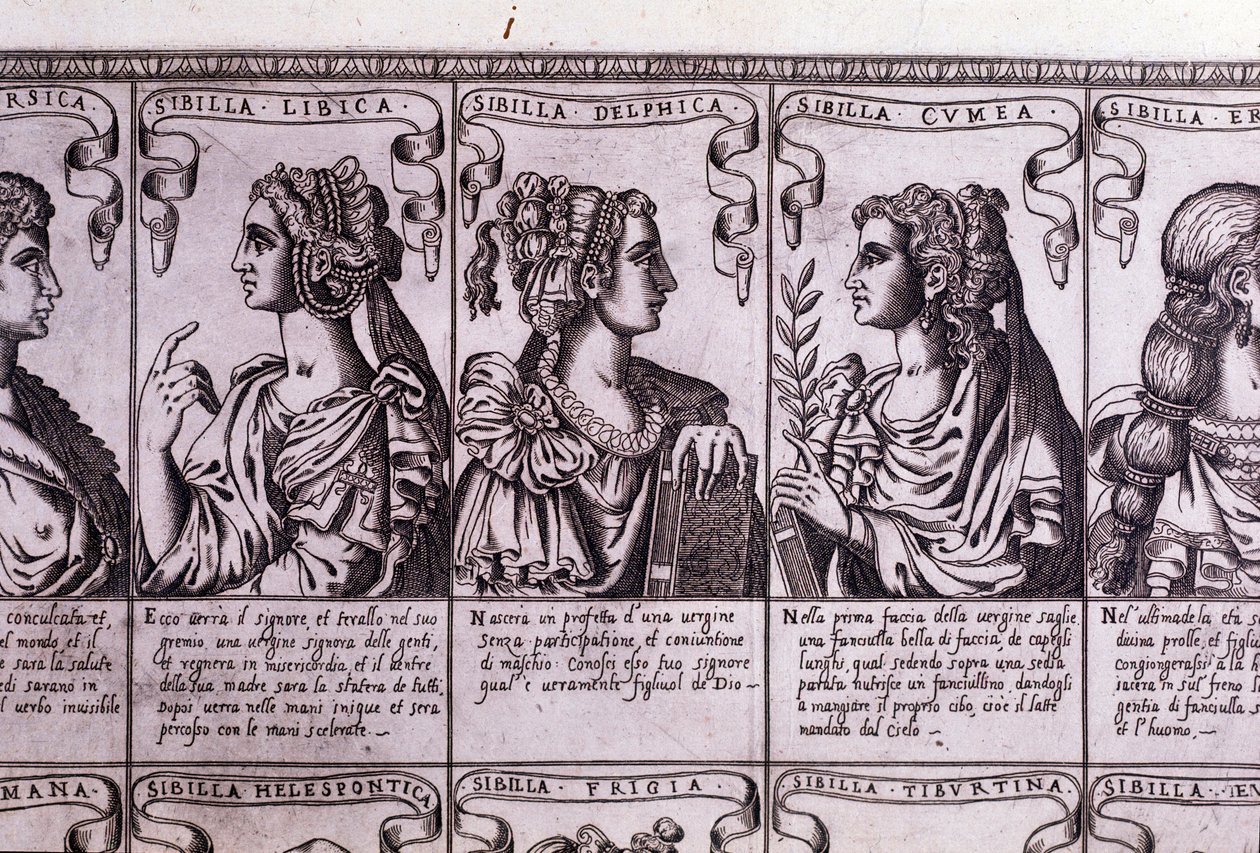 Os sibis: líbio, delphic, cumaean (gravura) de Unknown artist